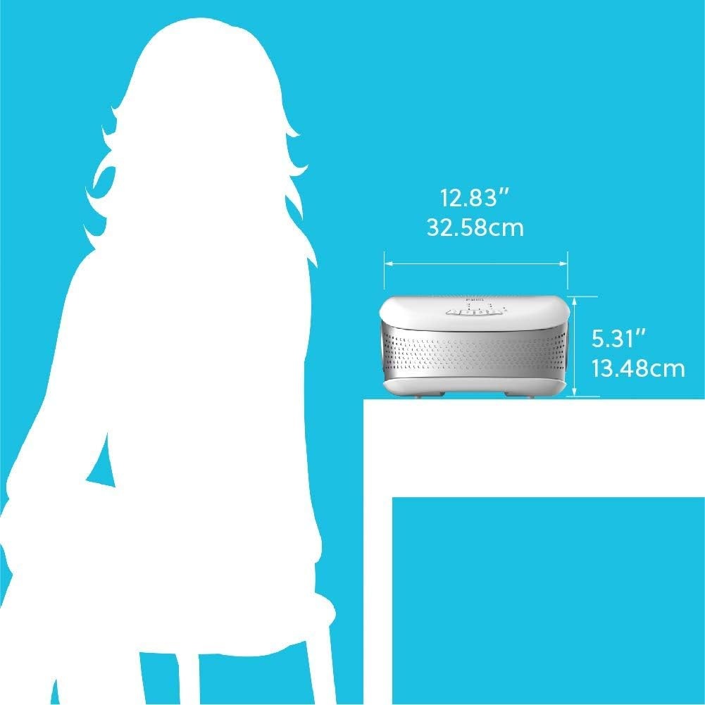 image:imageHomedics TotalClean Desktop Air Purifier  360Degree HEPA Filter for 128 Sq Ft Small Air Purifier for Home Office Bedroom and Workplace 3 Speed Settings for Small Rooms WhiteWhite