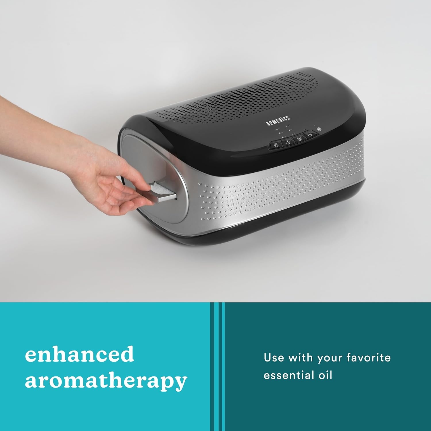 image:imageHomedics TotalClean Desktop Air Purifier  360Degree HEPA Filter for 128 Sq Ft Small Air Purifier for Home Office Bedroom and Workplace 3 Speed Settings for Small Rooms WhiteBlack