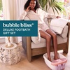image:imageHomedics Bubble Bliss Deluxe Footbath Gift Set Maintain Heat Foot Spa  Invigorating Bubbles 3 Massage Attachments Pumice Stone Moisturizing Heel Socks amp Splash Guard for Ultimate RelaxationPink