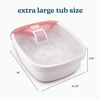 image:imageHomedics Bubble Bliss Deluxe Footbath Gift Set Maintain Heat Foot Spa  Invigorating Bubbles 3 Massage Attachments Pumice Stone Moisturizing Heel Socks amp Splash Guard for Ultimate RelaxationPink