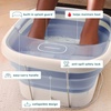 image:imageHomedics Collapsible Foot Spa with Heat Bubbles amp Vibration Massage  Foot Bath Safe for Bath Salts Portable Pedicure Spa Deep Soak Basin Adjustable Temperature Easy Storage
