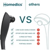image:imageHomedics Deep Tissue Percussion Massager with 3 Speeds 5 Attachments and Long Handle for HardtoReach Areas