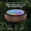 image:imageHomedics Drift 10 Wood Sand Table Zen Stress Relief Black Walnut  App Controlled Moving Sand Art for DeskBlack Walnut