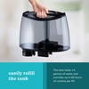 image:imageHomedics TotalComfort Plus Humidifier  Large Air Humidifiers for Bedroom Plants  TopFill 53L Water Tank with Cool and Warm Mist Essential Oil Pads Colored NightLight Black