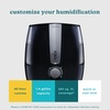 image:imageHomedics TotalComfort Plus Humidifier  Large Air Humidifiers for Bedroom Plants  TopFill 53L Water Tank with Cool and Warm Mist Essential Oil Pads Colored NightLight Black