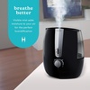 image:imageHomedics TotalComfort Plus Humidifier  Large Air Humidifiers for Bedroom Plants  TopFill 53L Water Tank with Cool and Warm Mist Essential Oil Pads Colored NightLight Black