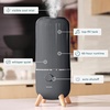 image:imageHomedics Ultrasonic Humidifier Bedrooms and Home Offices 097Gallon Tank  45Hour Runtime Visible UltraQuiet Cool Mist Aromatherapy Demineralization Cartridge NightLight AutoOff PlatinumPlatinum