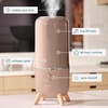 image:imageHomedics Ultrasonic Humidifier Bedrooms and Home Offices 097Gallon Tank  45Hour Runtime Visible UltraQuiet Cool Mist Aromatherapy Demineralization Cartridge NightLight AutoOff PlatinumTaupe