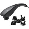 image:imageHomedics Deep Tissue Percussion Massager with 3 Speeds 5 Attachments and Long Handle for HardtoReach Areas