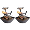 image:imageHomedics Tabletop Water Fountain 3 Tier Indoor Waterfall Fountain  with Natural River Rocks Quiet Pump for Relaxation Zen Home amp Office Desk Dcor AA Battery PoweredBlack