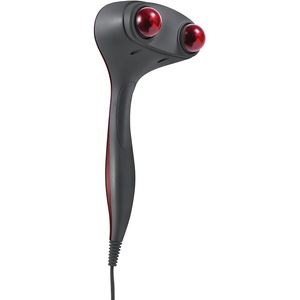 image:imageHoMedics Compact Percussion Handheld Heated Massager Adjustable Intensity Dual Pivoting Heads 2 Sets Interchangeable Nodes Muscle Kneading for Back Shoulders Feet Legs Head amp Neck