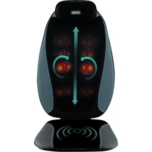image:imageHoMedics Shiatsu Pro Plus Heated Massage Cushion Heated Vibrating Pad DualKneading Back Shoulder Thigh amp Neck Massager Fits Most Chairs Black and Grey