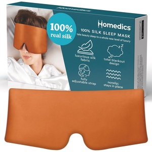 image:imageHomedics 100 Silk Sleep Mask Mulberry Silk Total Blackout Nonslip Grip Adjustable Strap for Custom Fit Hand Washable Comfortable for Travel amp Home  Midnight BlueSunset