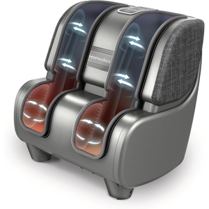 image:imageHomedics Deluxe Foot Massager Calf Massager Rolling amp Compression Massage  Adjustable Tilt Washable Liners 4 Programs 3 Intensity for Muscle Relief and PostWorkout Recovery