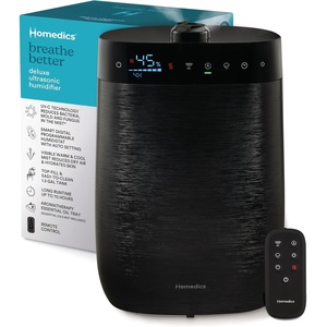 image:imageHomedics Deluxe Ultrasonic Humidifier for Large Rooms Warm or Cool Mist  UVC Technology 15Gallon Top Fill Tank Smart Digital Programmable Humidistat Home Dry Air Relief Aromatherapy