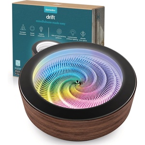 image:imageHomedics Drift 10 Wood Sand Table Zen Stress Relief Black Walnut  App Controlled Moving Sand Art for DeskBlack Walnut