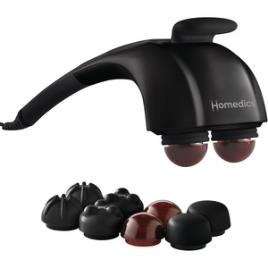 image:imageHomedics Handheld Back Massager with Heat Deep Tissue Percussion Massager  Neck Shoulders amp Body Massage 4 Custom Attachment Sets Dual Node 3 Speeds Comfort Grip Handle Twin Percussion Pro1 Count Pack of 1