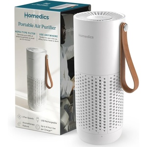 image:imageHomedics Personal Air Purifier with HEPAType Filter amp Activated Carbon  USB Rechargeable Small Air Purifier for Bedroom Home Office Car Travel amp Dorm 3 Fan Speeds WhiteWhite