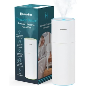 image:imageHomedics Portable Humidifier  Small Air Humidifiers Matte White  for Bedroom Plants Office Travel  Cool Mist Humidifiers ColorChanging Accent Light 2 Mist SettingsWhite Pack of 6