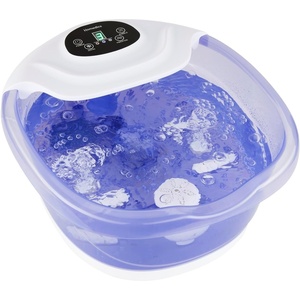 image:imageHomedics SaltNSoak Footbath with Heat Boost and Soaking Salt Starter Kit  4 Soothing Massage Rollers ToeTouch Controls Splash Guard Bubble Vibration Massage Bath Salt Dispenser LED Display