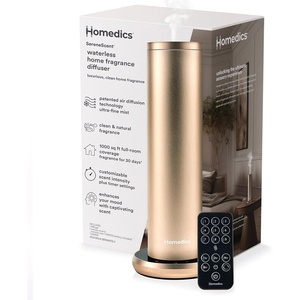 image:imageHomedics SereneScent Waterless Essential Oil Diffuser Champagne  Home Fragrance Scent Diffuser for Large Rooms No Water Needed Patented Air Diffusion Technology Oil Sold SeparatelyChampagne