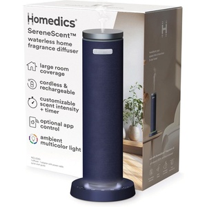 image:imageHomedics SereneScent Waterless Essential Oil Diffuser Future Dusk  Cordless Rechargeable Aromatherapy Diffuser for Home Large Room Scent Machine Timer App Control 6 LED LightsFuture Dusk