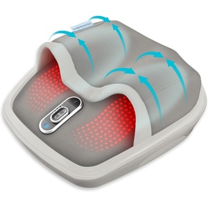 image:imageHomedics Shiatsu Air Max Foot Massager Air Compression Massage  DeepKneading Rolling Massage Soothing Heat Pain Relief and Muscle Recovery Relaxes Feet Spa Therapy for Home or OfficeGrey