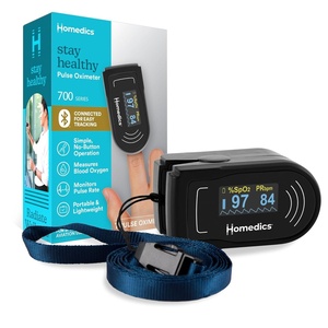 image:imageHomedics Smart Pulse Oximeter Fingertip700 SeriesApp Bluetooth  Oxygen Saturation Monitor with Heart Rate AutoRotating Display OLED Screen Soft Silicone