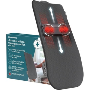 image:imageHomedics Ultra Slim Shiatsu Massage Cushion with Heat  Full Back Coverage  Deep Kneading Massage 3 Zone Control UpperLowerFull Soothing Heat Slim Profile Portable Design Fits Most Chairs